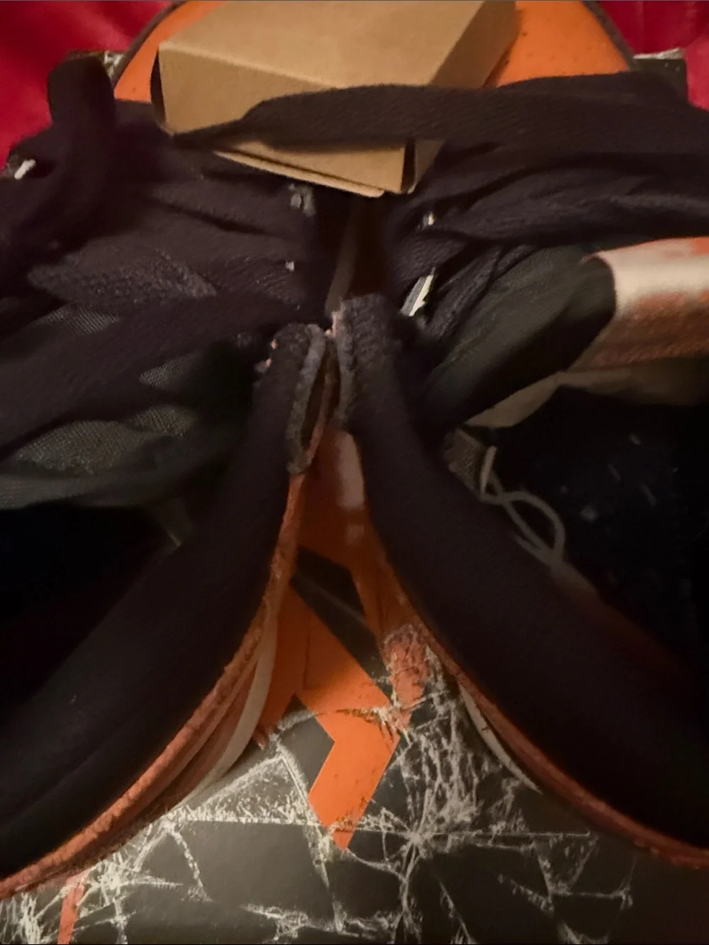 Nike Black and Orange Graphic Shoe Box